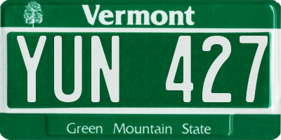 VT license plate YUN427