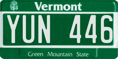 VT license plate YUN446