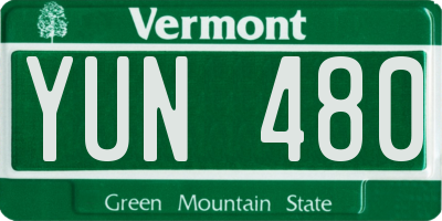 VT license plate YUN480