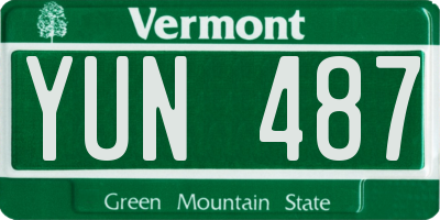 VT license plate YUN487