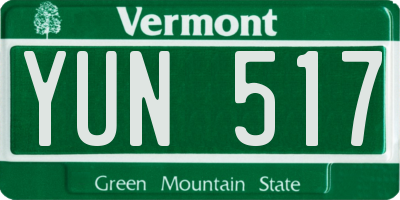 VT license plate YUN517