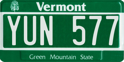 VT license plate YUN577
