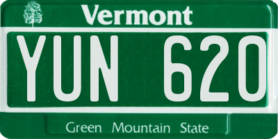 VT license plate YUN620