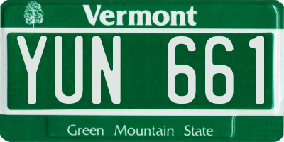VT license plate YUN661