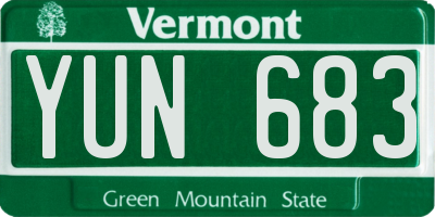 VT license plate YUN683