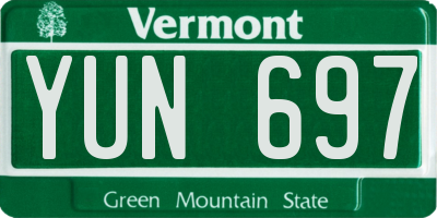 VT license plate YUN697
