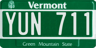 VT license plate YUN711