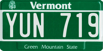 VT license plate YUN719