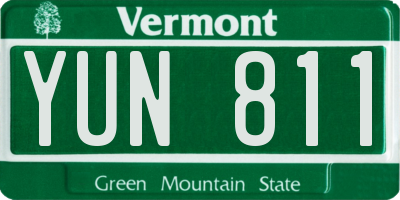 VT license plate YUN811