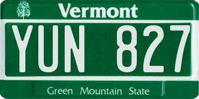 VT license plate YUN827