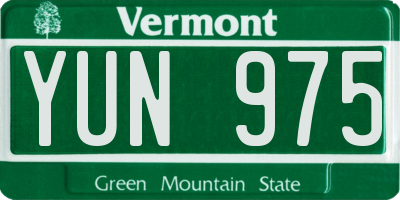 VT license plate YUN975