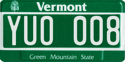 VT license plate YUO008