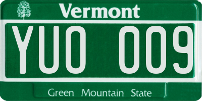 VT license plate YUO009