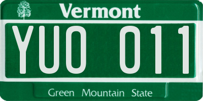 VT license plate YUO011
