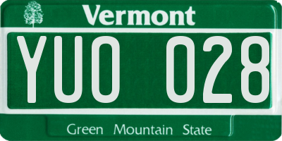 VT license plate YUO028