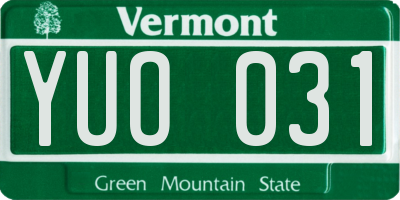 VT license plate YUO031