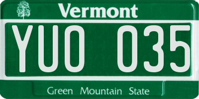 VT license plate YUO035