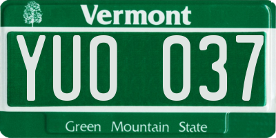 VT license plate YUO037