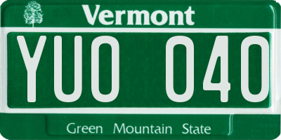 VT license plate YUO040