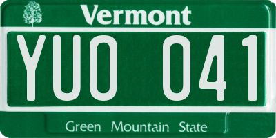 VT license plate YUO041