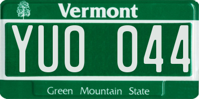 VT license plate YUO044