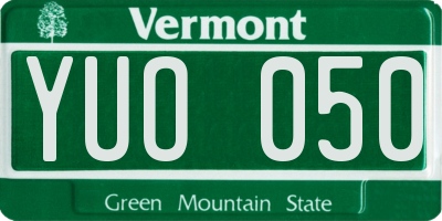 VT license plate YUO050