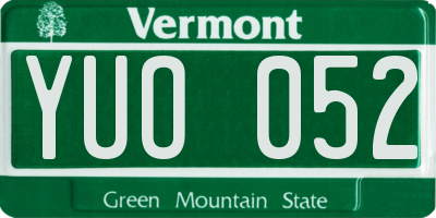 VT license plate YUO052
