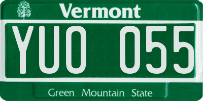 VT license plate YUO055