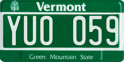 VT license plate YUO059