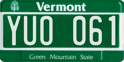 VT license plate YUO061