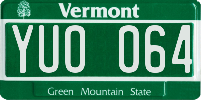 VT license plate YUO064