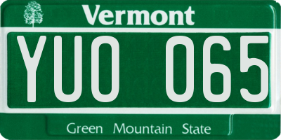 VT license plate YUO065