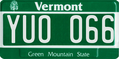VT license plate YUO066