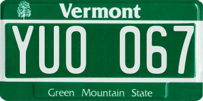 VT license plate YUO067