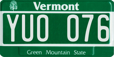 VT license plate YUO076