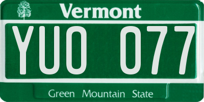 VT license plate YUO077