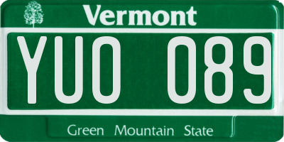 VT license plate YUO089