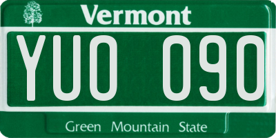 VT license plate YUO090