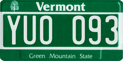 VT license plate YUO093