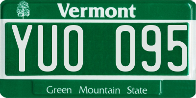 VT license plate YUO095