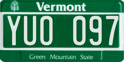 VT license plate YUO097
