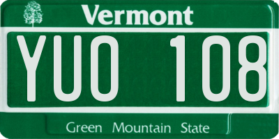 VT license plate YUO108