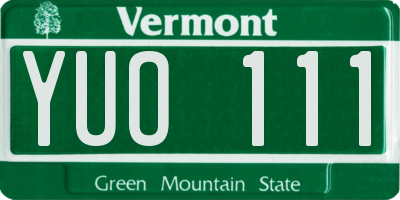 VT license plate YUO111