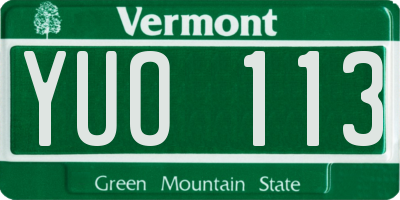 VT license plate YUO113