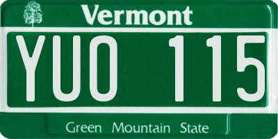 VT license plate YUO115