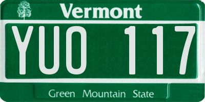 VT license plate YUO117