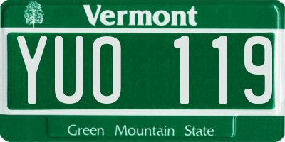 VT license plate YUO119