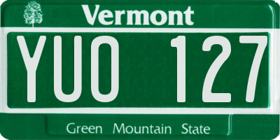 VT license plate YUO127