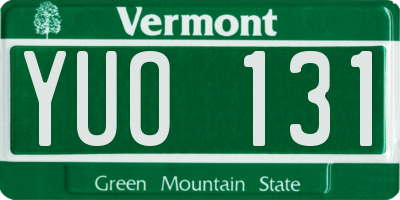 VT license plate YUO131