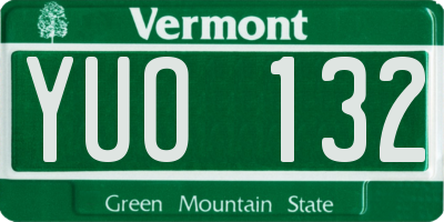 VT license plate YUO132